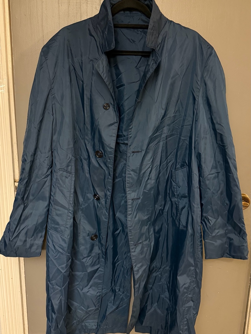 Vintage Jack NicklausMen's Blue Lightweight 42R Rain Golf Trench Coat